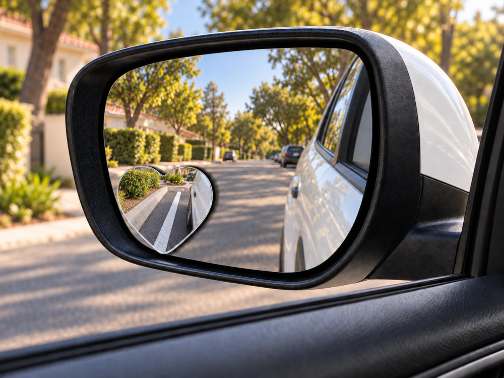 Adjust downward for a view of curbs and parking lines