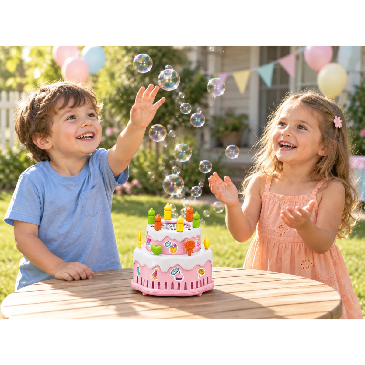 Birthday Cake Bubble Machine with Lights & Music