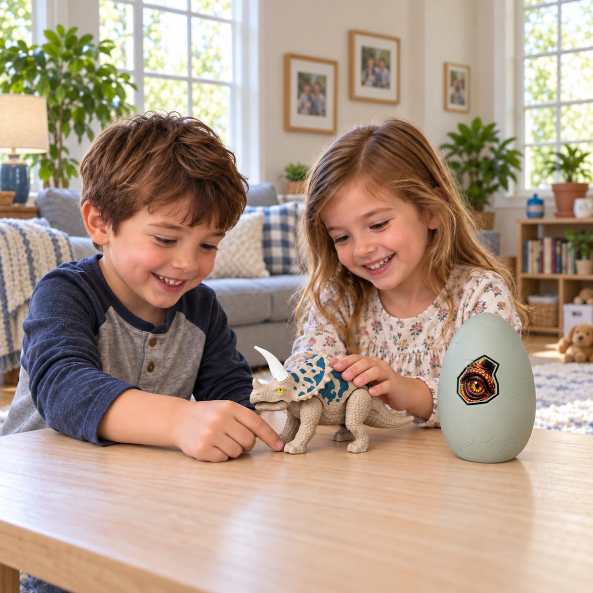 Take-Apart Triceratops Egg Toy with Lights and Sound