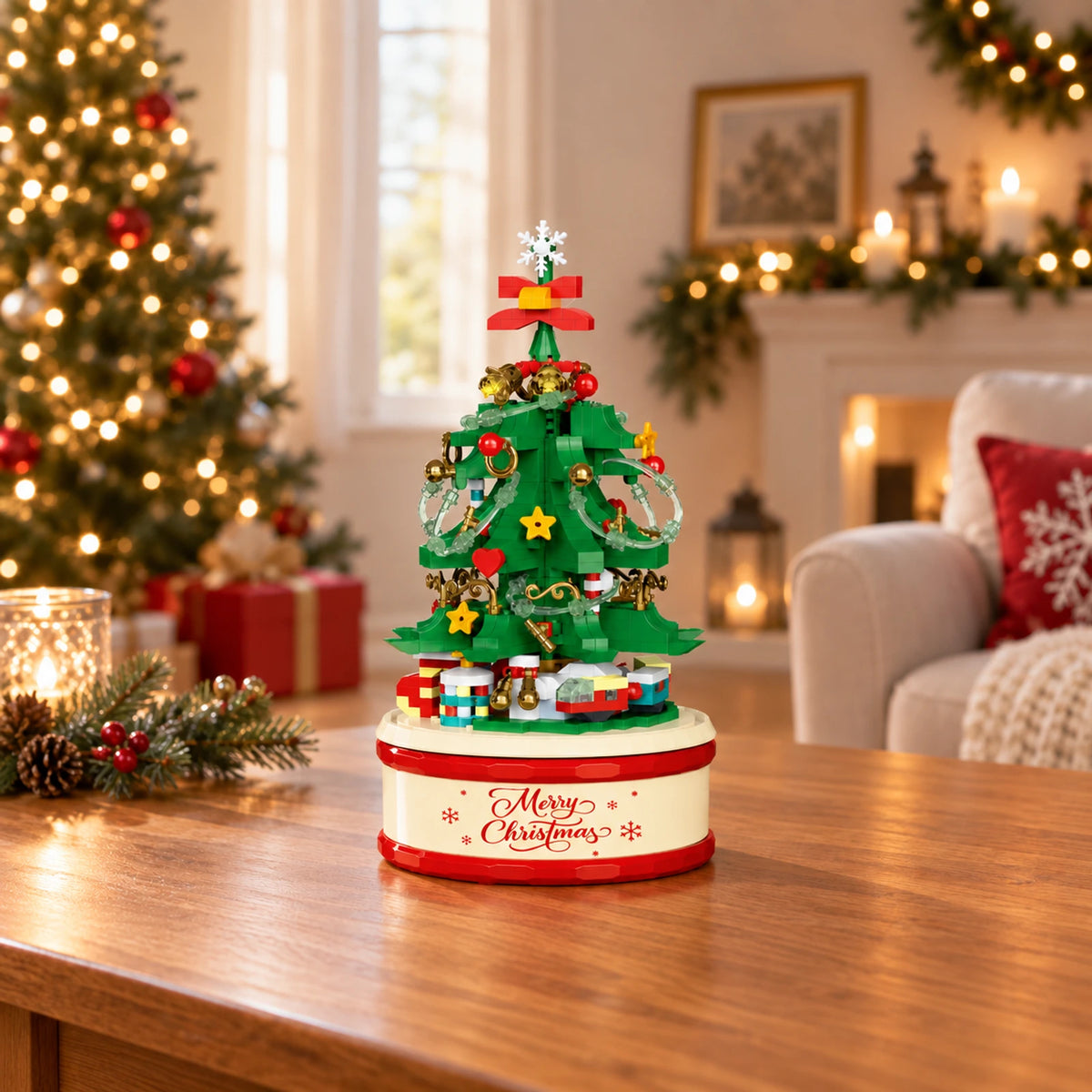 683-Piece Light-Up Musical Christmas Tree Building Set