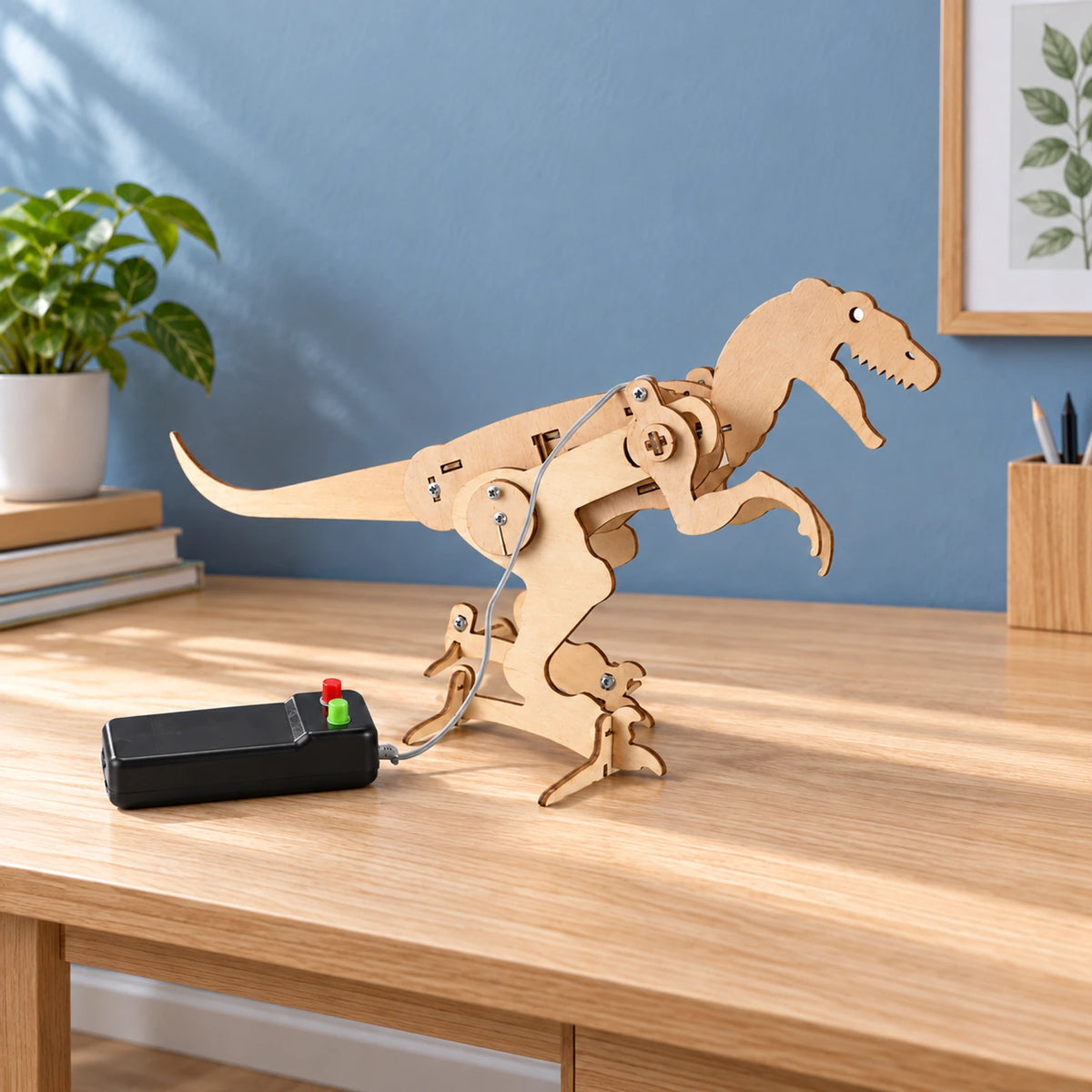 Wooden T-Rex Building Kit with Wired Controller