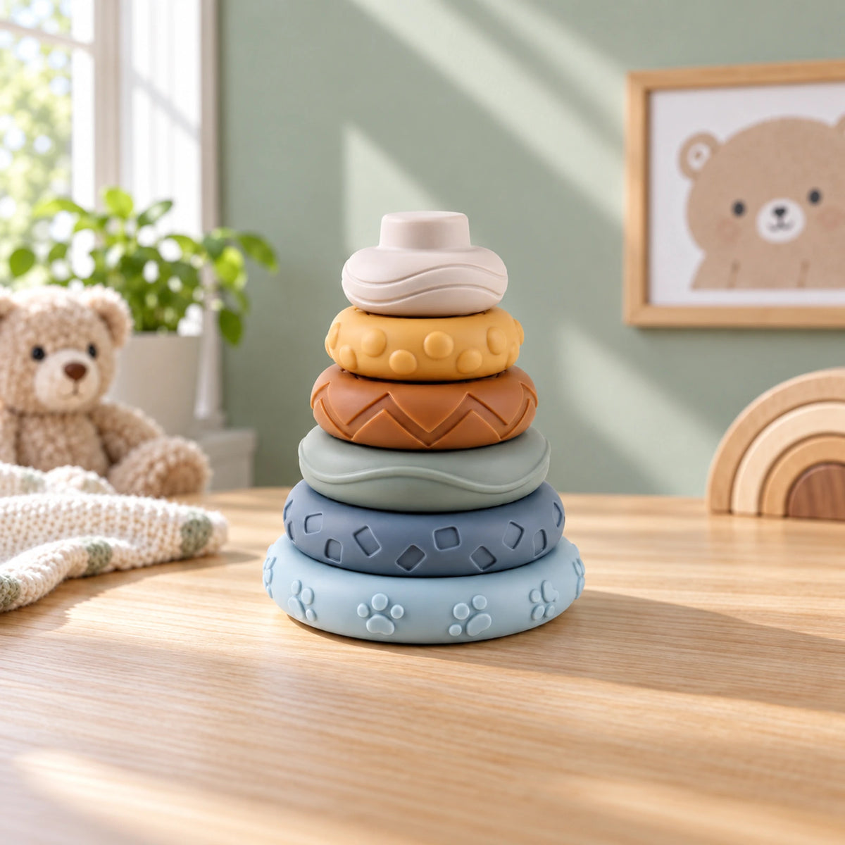 Textured Stacking Rings for Babies