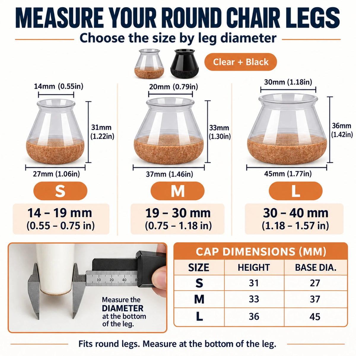 Upgraded Thick-Felt Chair Leg Protectors — 16 PCS for 4 Chairs