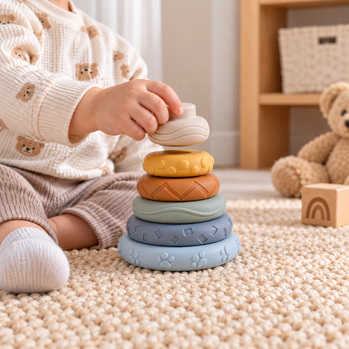 Textured Stacking Rings for Babies