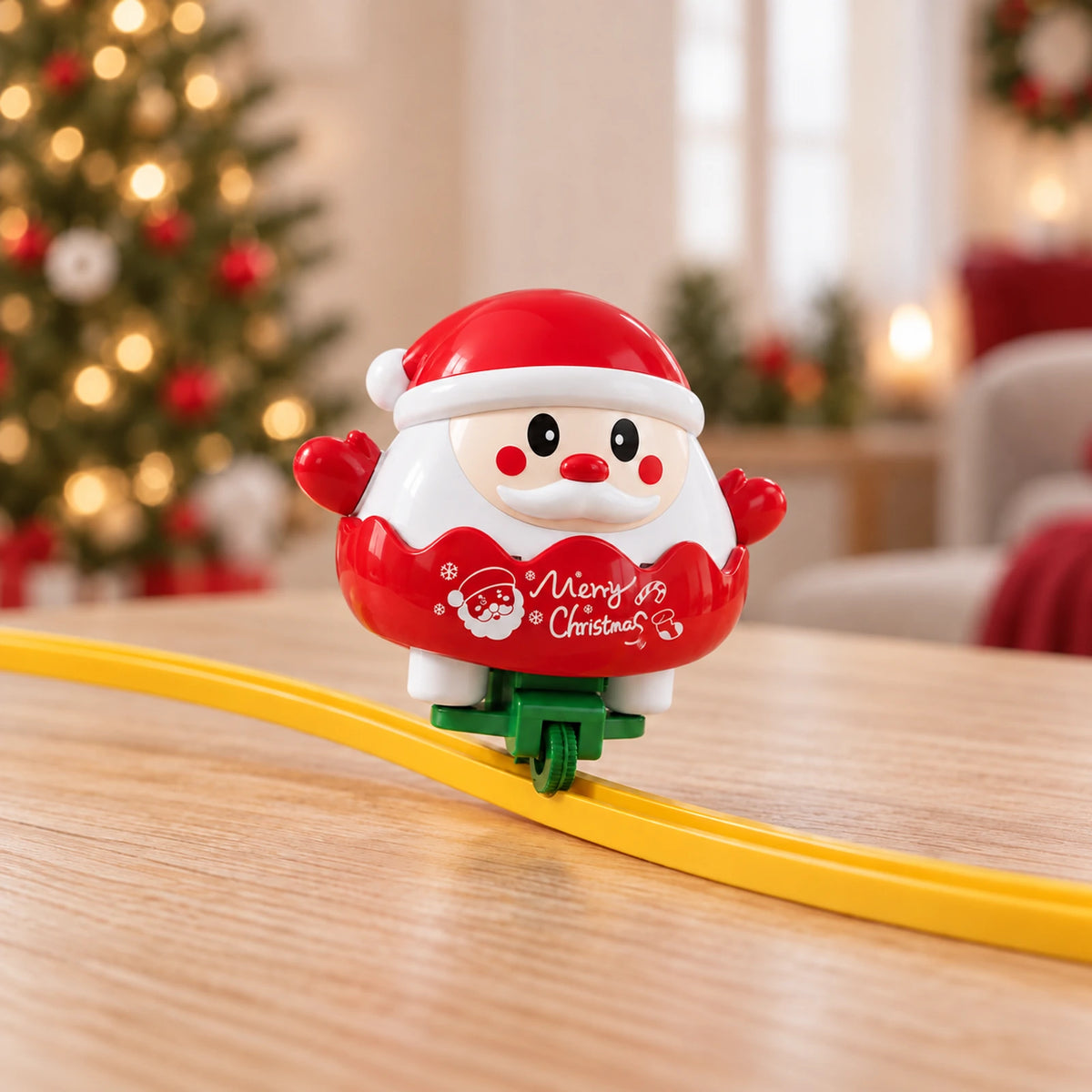 Balancing Santa Track Toy with Lights and Music