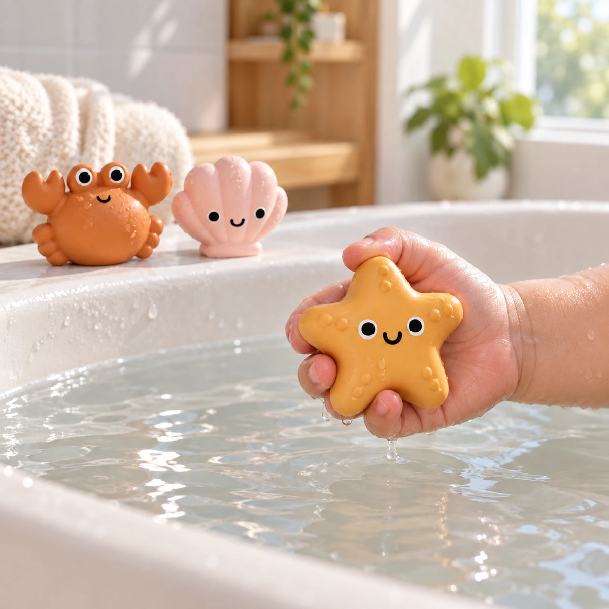 Ocean Animal Bath Toy Set with Scoop Net