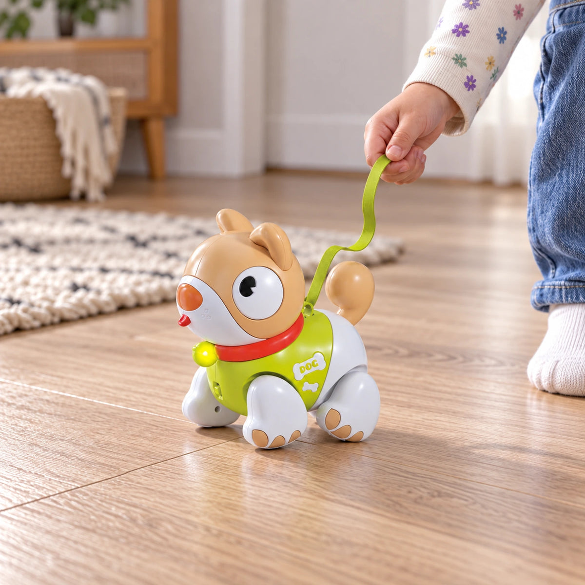 Walking Puppy Toy with Leash, Lights and Music