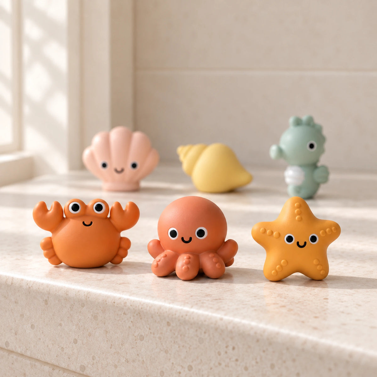 Ocean Animal Bath Toy Set with Scoop Net