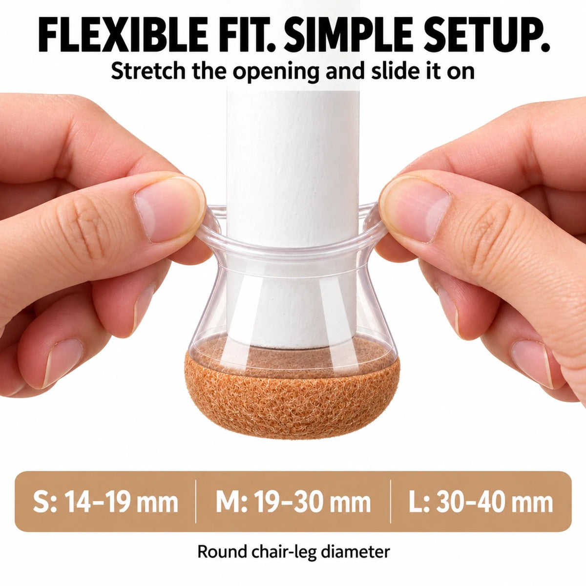 Upgraded Thick-Felt Chair Leg Protectors — 16 PCS for 4 Chairs