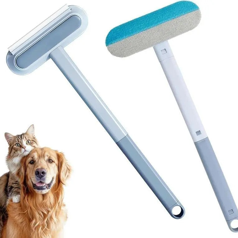 long handle pet hair remover brush, 4-in-1 reusable fur cleaning kit - view 1
