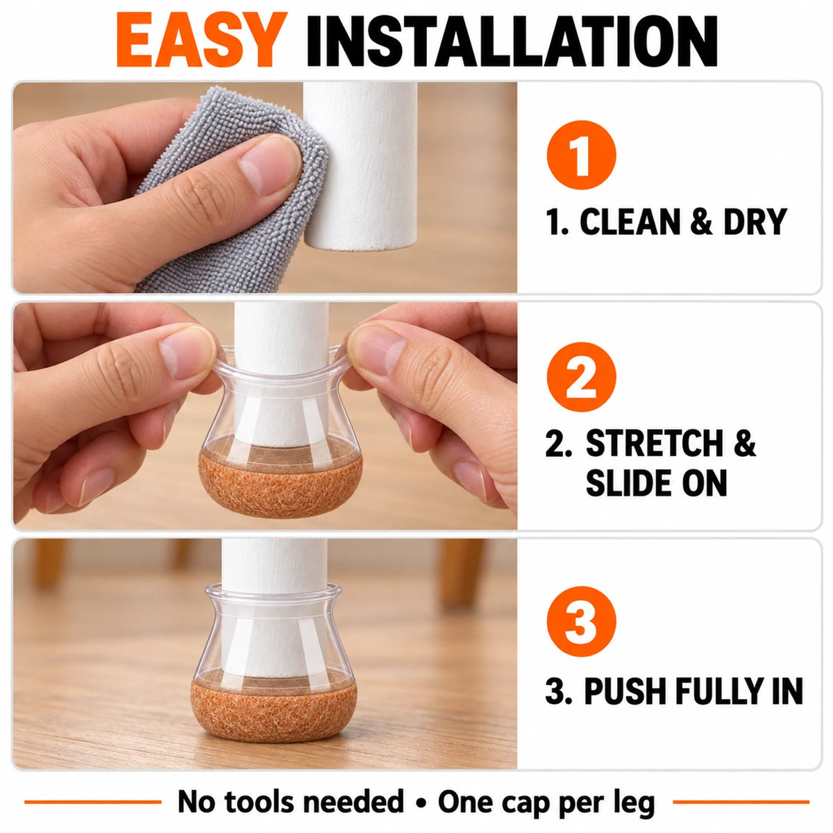 Upgraded Thick-Felt Chair Leg Protectors — 16 PCS for 4 Chairs