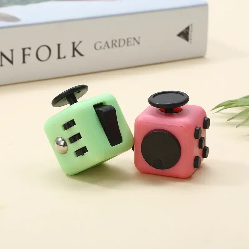 colorful 6 sided fidget cube stress relief toy