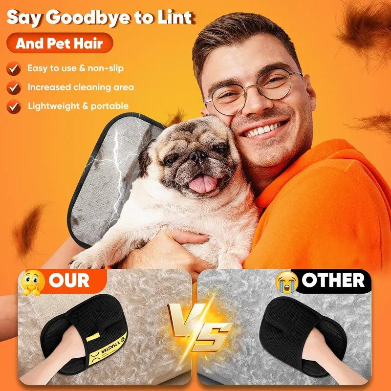 pet hair remover glove, reusable grooming mitt for cats and dogs - view 4