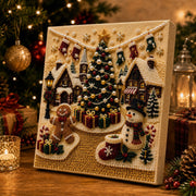 Completed christmas pearl artwork displayed as festive home d茅cor