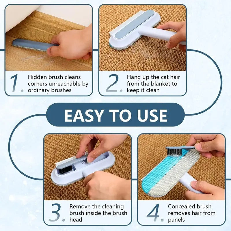 long handle pet hair remover brush, 4-in-1 reusable fur cleaning kit - view 6