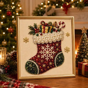 Kit de arte DIY de pintura de diamante perla navideña