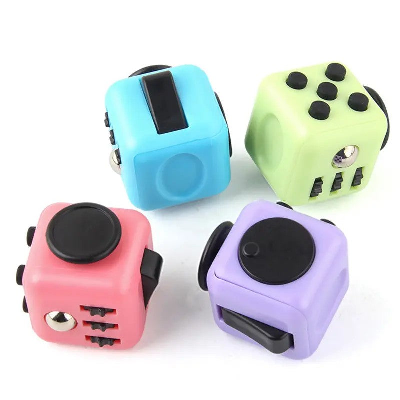 colorful 6 sided fidget cube stress relief toy