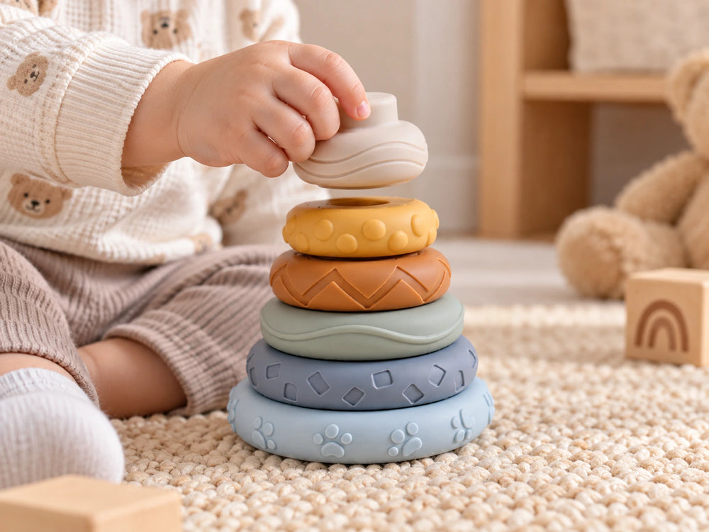 Place the little top piece on the ring stack