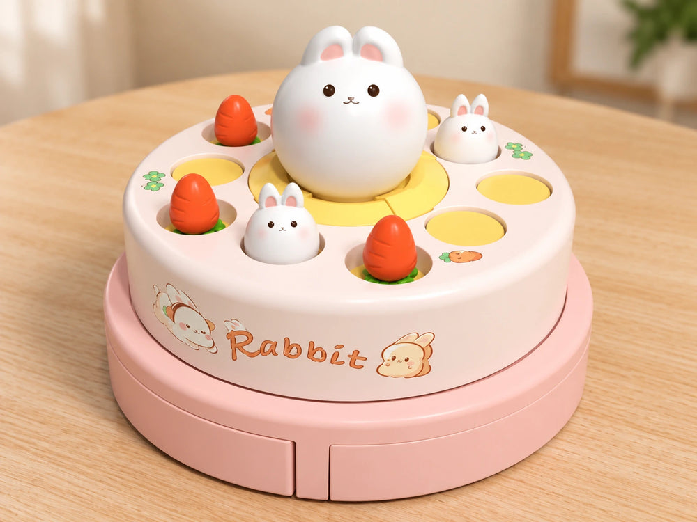 Pink Spinning Board with a Rabbit Centerpiece