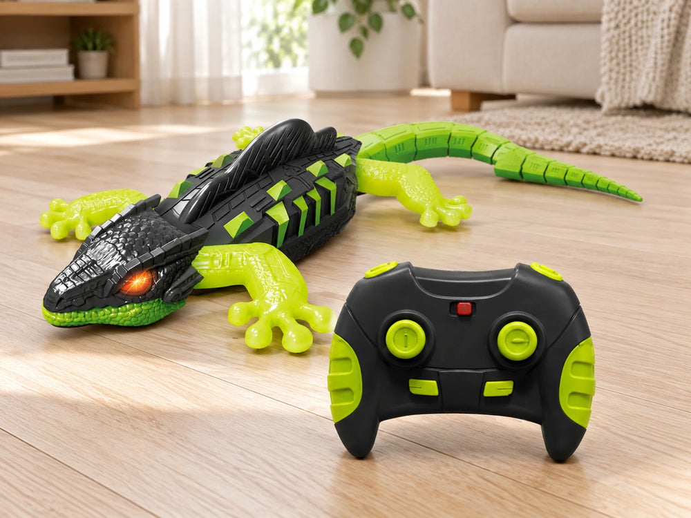 Handheld remote for steering the lizard on the floor