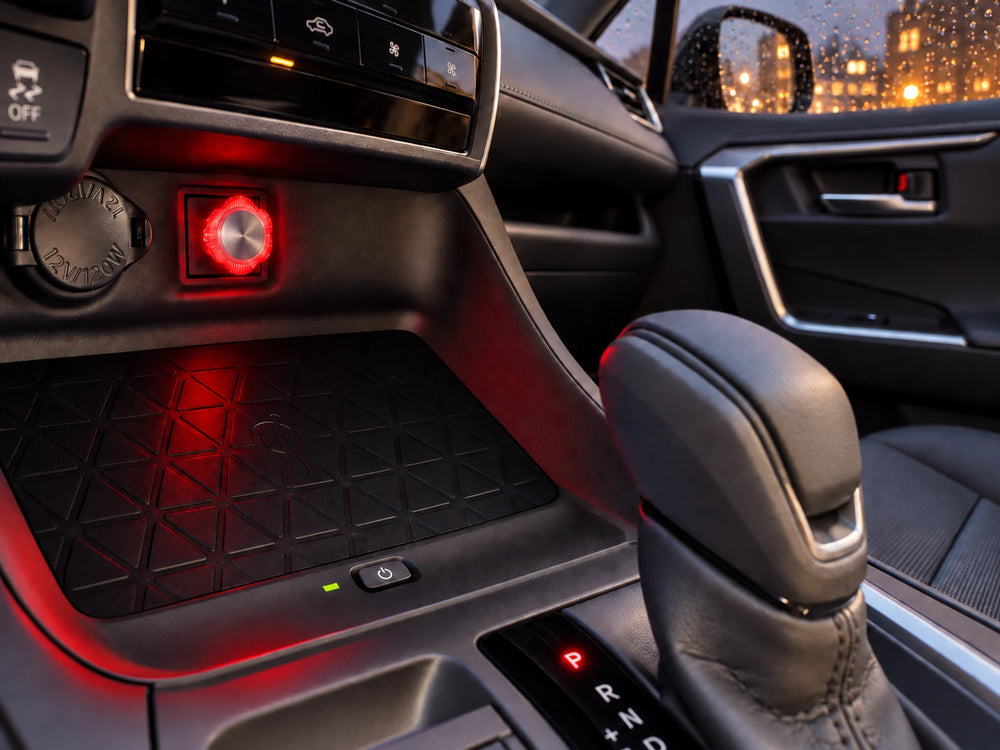 A red floral accent for your evening car setup