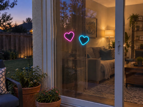 2-Pack Solar Heart Window Lights