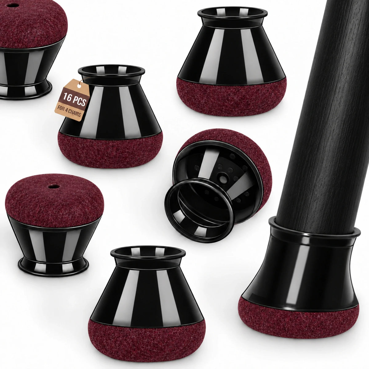 Upgraded Thick-Felt Chair Leg Protectors — 16 PCS for 4 Chairs